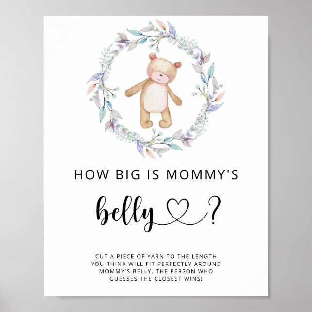 Poster ursinho quão grande é a barriga da mamãe jogo (Frente)
