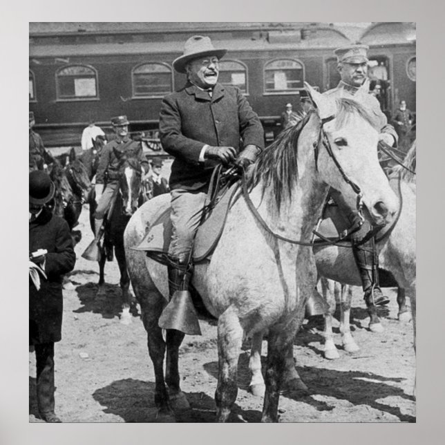 Pôster Ursinho Roosevelt em Horseback em Yellowstone (Frente)