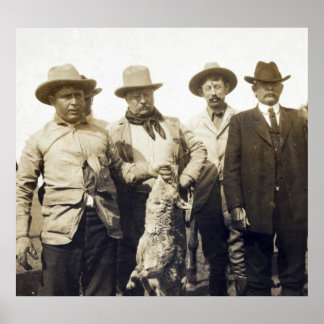 Pôster Ursinho Roosevelt Wolf Hunting, 1905