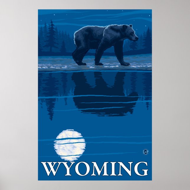 Poster Urso à Lua - Wyoming (Frente)
