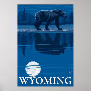 Pôster Urso à Lua - Wyoming