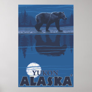 Pôster Urso à Lua - Yukon, Alasca