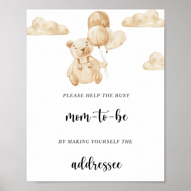 Poster Urso Ajuda a Mãe Futurama Atarefada (Frente)