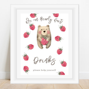 Poster Urso aquarela - Bebidas