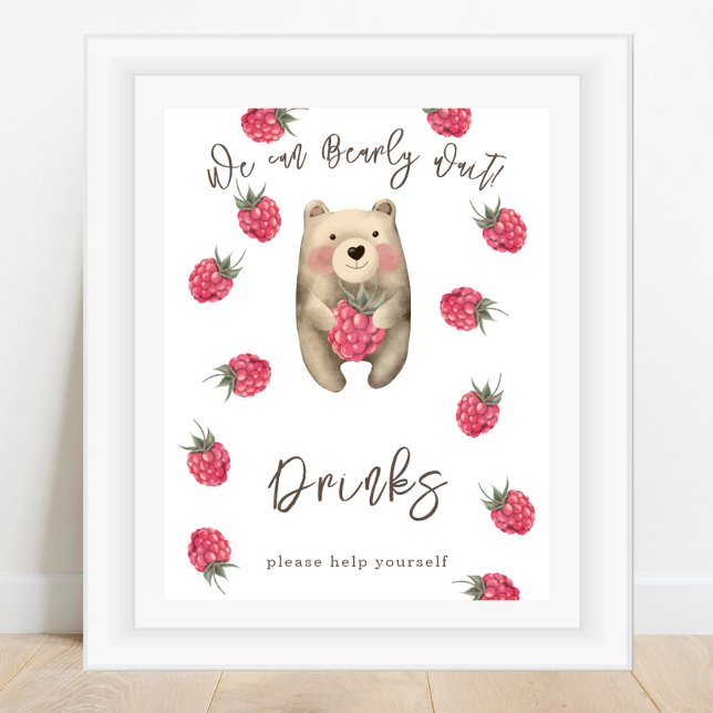 Poster Urso aquarela - Bebidas (Criador carregado)
