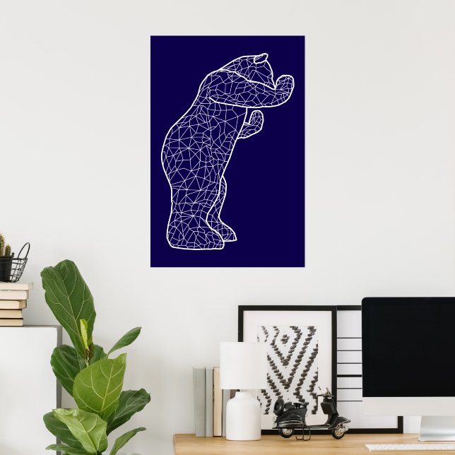Poster urso azul (Escritório em casa)