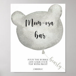 Poster Urso Balão \ Mom-osa bar Cartaz