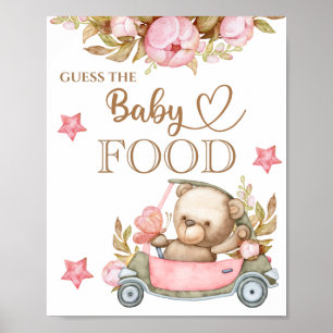 Poster Urso Bebê "Adivinha a Comida do Bebê"