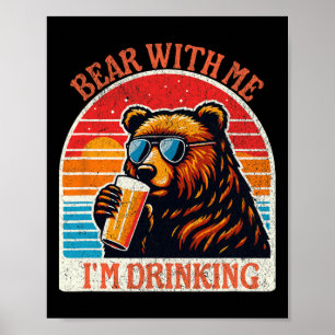 Poster Urso-Bebendo-Urso, Engraçado, Caminhada Engraçado