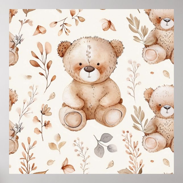 Poster Urso Beige Bonito (Frente)