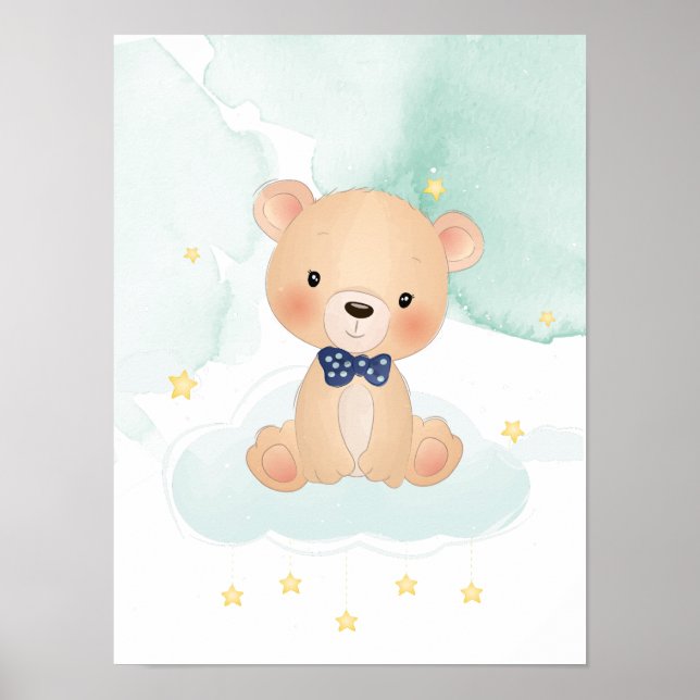 Poster Urso bonito com estrelas (Frente)