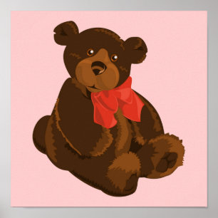 Poster Urso bonito dos desenhos animados