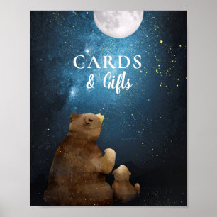 Poster Urso Bonito Sobre Os Presentes Das Cartas De Lua