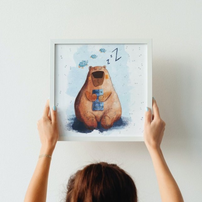 Poster Urso-Cama Cinto-d-Água Dormindo Bebês Crianças (Criador carregado)