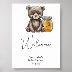 Poster Urso com pote de mel - Conselho de espuma de boas-