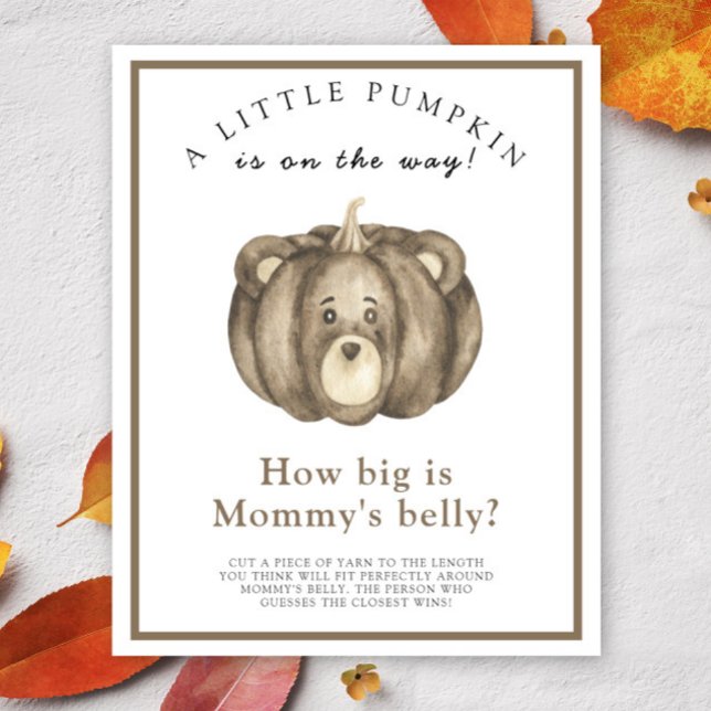 Poster Urso de abóbora Quão grande está a barriga da mamã (Criador carregado)