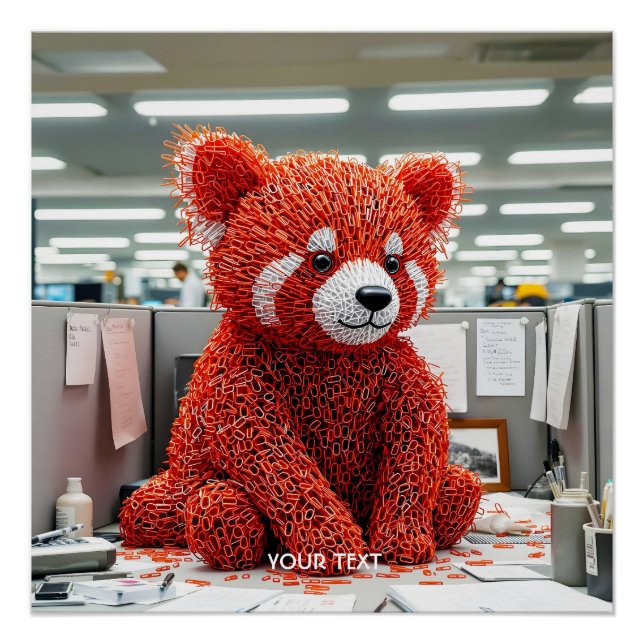 Pôster Urso de clipe de papel fantasia fofo (Frente)