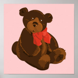 Poster Urso de desenho animado bonito