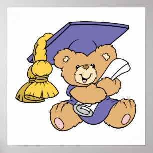 Pôster Urso de Graduação de Formando Bonito