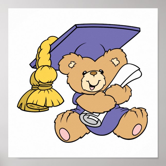 Pôster Urso de Graduação de Formando Bonito (Frente)