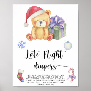 Poster Urso de inverno \ Jogo de fraldas tarde da noite P