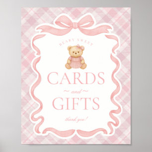 Poster Urso de Laço Coquete Rosa Cartões & Presentes Plai
