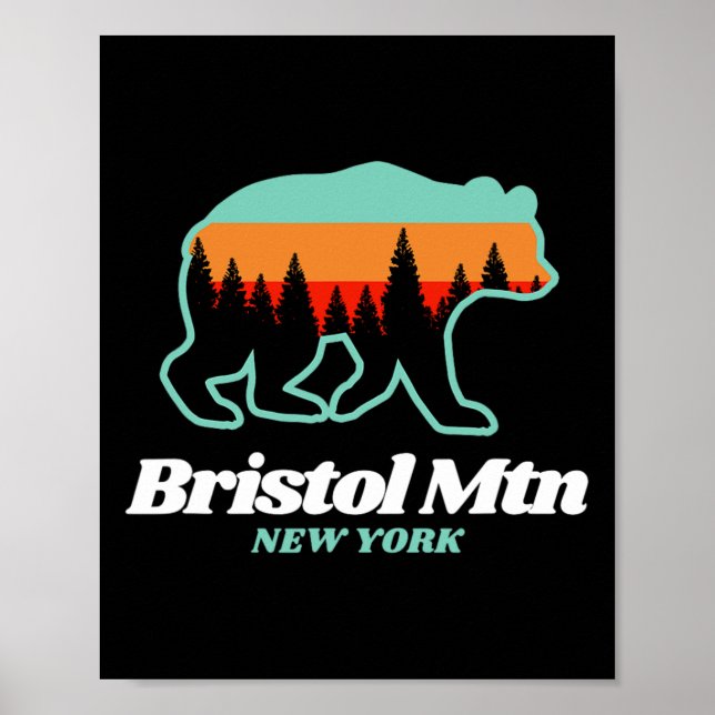 Poster Urso de Neve de Esqui em Nova Iorque, Bristol Moun (Frente)