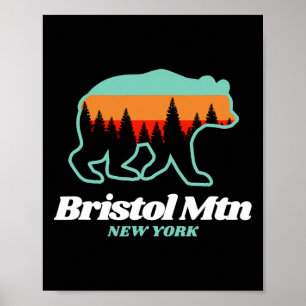 Poster Urso de Neve de Esqui em Nova Iorque, Bristol Moun