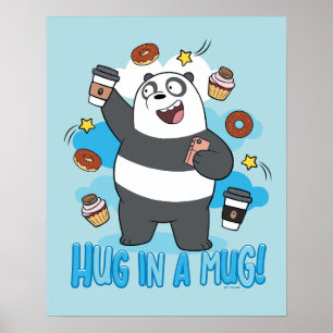 Poster Urso de Panda - Abraçar uma Caneca!