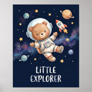 Poster Urso de Pelúcia Astronauta Pequeno Explorador Espa