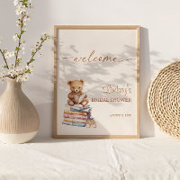 Urso de pelúcia Boho Chá de Bebê Bem-vindo ao Cont