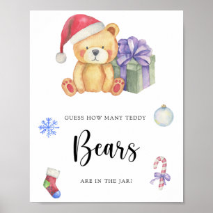 Poster Urso de pelúcia de inverno - adivinhe quantos urso