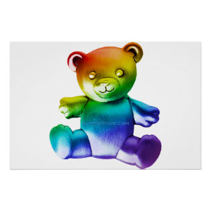Pôster Urso de pelúcia de metal polido SlipperyJoe's grad