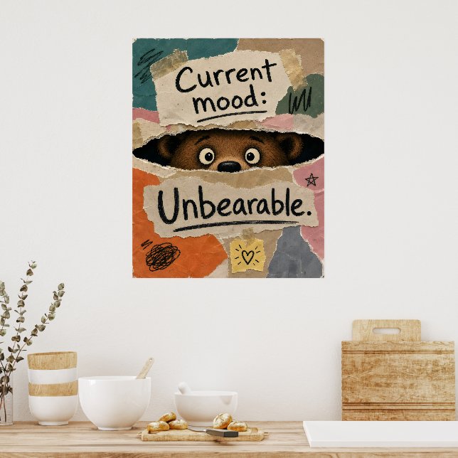 Poster Urso de pelúcia engraçado (Cozinha)