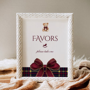 Poster Urso de Pelúcia Favoritos Arco Vermelho Dourado Xa