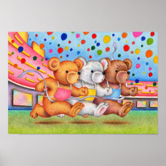 Poster Urso de pelúcia linha de chegada.