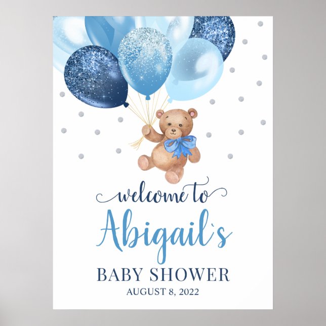 Poster Urso de Pelúcia Mal Pode Esperar Bem-vindo Chuveir (Frente)