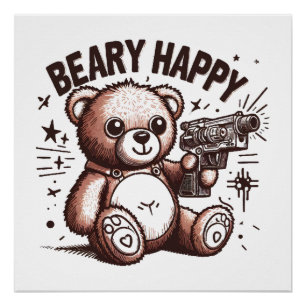 Pôster Urso de Pelúcia Muito Feliz