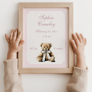 Poster Urso de Pelúcia Personalizado Cartaz de Informaçõe