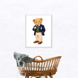 Poster Urso de pelúcia Polo Elegante Préppy
