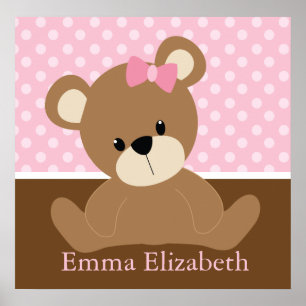 Poster Urso de pelúcia rosa