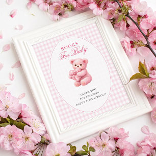 Poster Urso de pelúcia xadrez rosa Churrasco de bebê neut