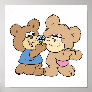 Pôster urso de proposta de casamento