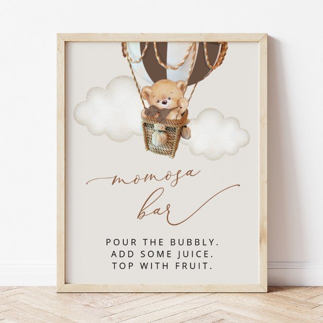 Poster Urso de Teddy, Balão de Ar Quente Marrom, Bar Momo (Criador carregado)