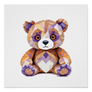 Pôster Urso De Teddy Brincando Com Um Adorável Corante An
