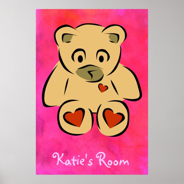 Poster Urso de Teddy do Quarto Infantil (Frente)