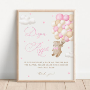 Poster Urso de Teddy - Fralda Rosa Raffle