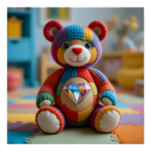 Pôster Urso de Teddy Sentido Colorido