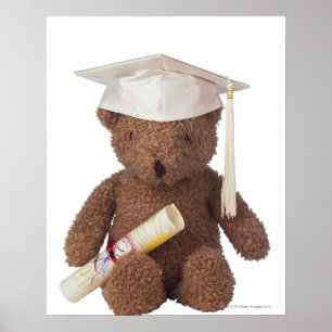 Pôster Urso de ursinho que veste o mortarboard e com