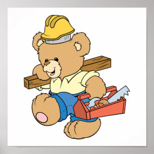 Pôster Urso do Carpinteiro de Construção